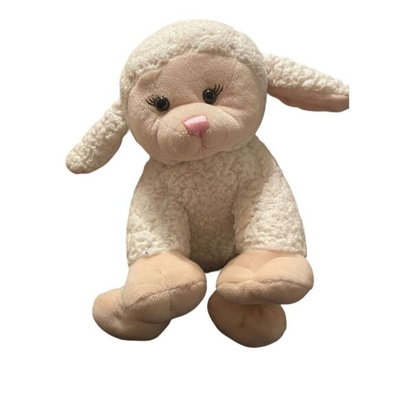 Build-A-Bear Workshop White Tan Hooves Lamb Sheep Plush Stuffed Toy - Picture 3 of 15